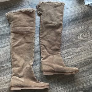 Sam Edelman knee high suede camel brown boots.